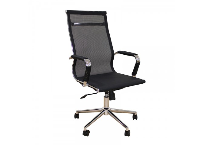A9954 ΜΑΥΡΟ PU/MESH ΠΟΛΥΘΡΟΝΑ ΓΡΑΦΕΙΟΥ 53X58X46-105/55-115εκ.