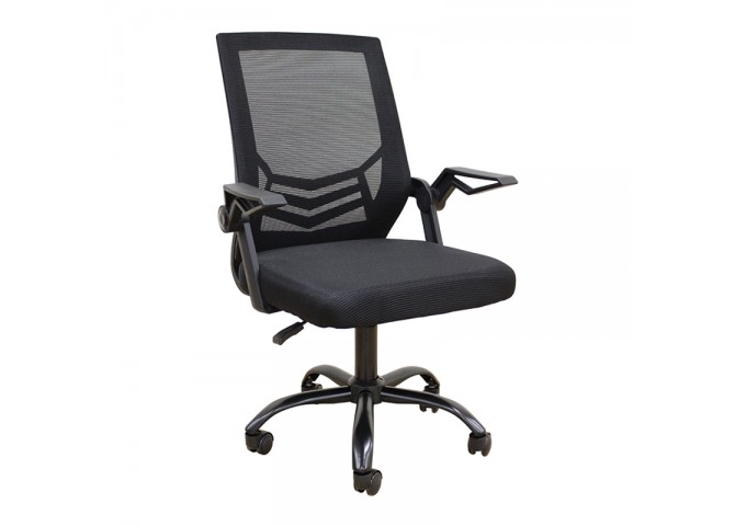 A1830 ΜΑΥΡΟ/ΜΑΥΡΟ MESH ΠΟΛ/ΝΑ ΓΡΑΦΕΙΟΥ 62X54X44-91/53-100εκ.