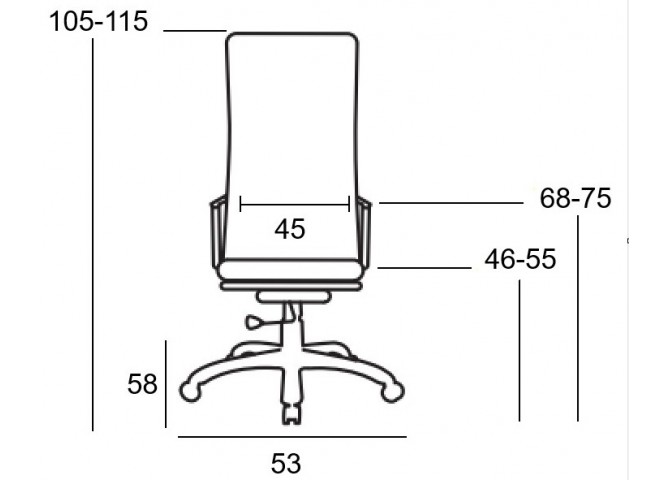 A9954 ΜΑΥΡΟ PU/MESH ΠΟΛΥΘΡΟΝΑ ΓΡΑΦΕΙΟΥ 53X58X46-105/55-115εκ.