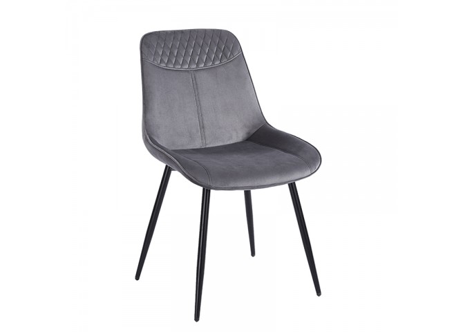 TEREA GREY VELVET ΥΦΑΣΜΑ ΚΑΡΕΚΛΑ ΜΕΤΑΛΛΙΚΗ 51X58X87εκ.