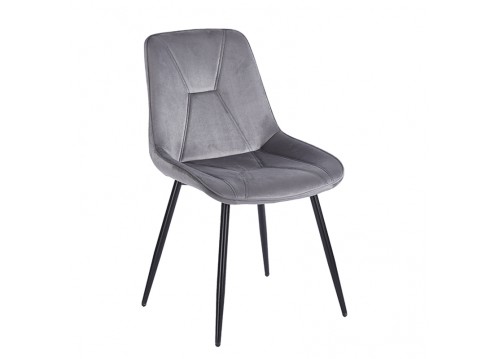 SILVIA GREY VELVET ΥΦΑΣΜΑ ΚΑΡΕΚΛΑ ΜΕΤΑΛΛΙΚΗ 51X58X87εκ.
