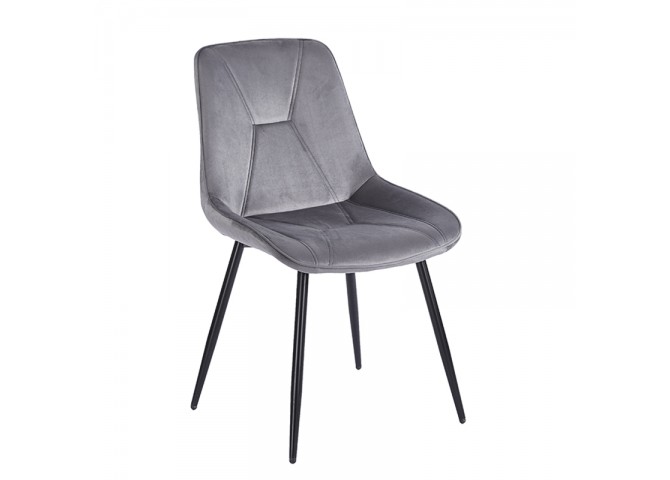 SILVIA GREY VELVET ΥΦΑΣΜΑ ΚΑΡΕΚΛΑ ΜΕΤΑΛΛΙΚΗ 51X58X87εκ.