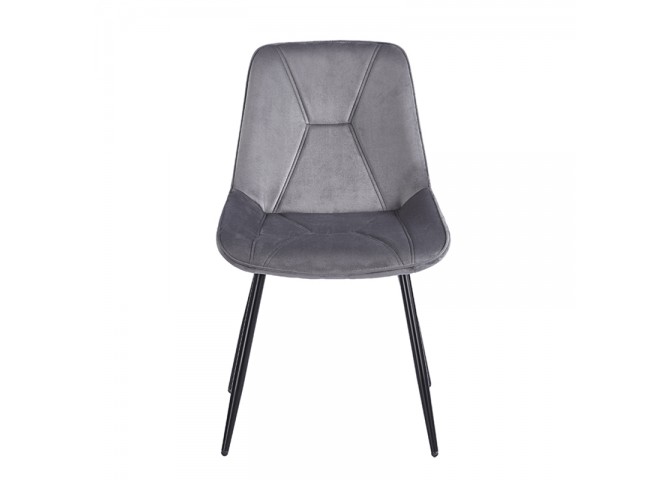 SILVIA GREY VELVET ΥΦΑΣΜΑ ΚΑΡΕΚΛΑ ΜΕΤΑΛΛΙΚΗ 51X58X87εκ.