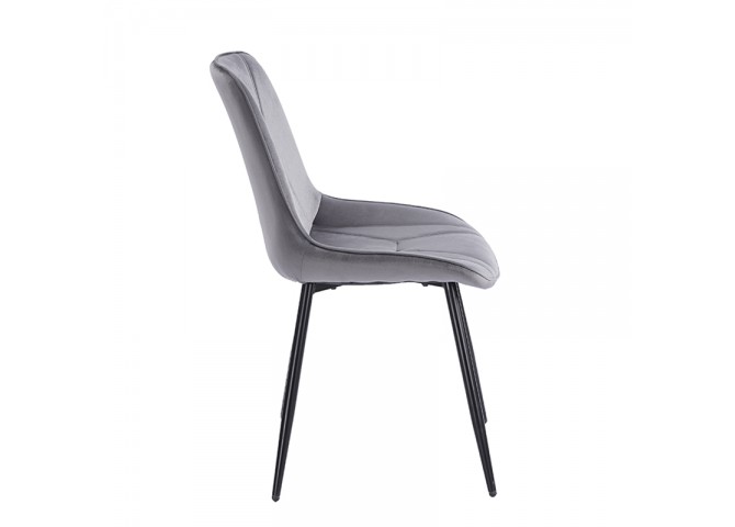 SILVIA GREY VELVET ΥΦΑΣΜΑ ΚΑΡΕΚΛΑ ΜΕΤΑΛΛΙΚΗ 51X58X87εκ.