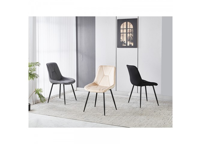 SILVIA GREY VELVET ΥΦΑΣΜΑ ΚΑΡΕΚΛΑ ΜΕΤΑΛΛΙΚΗ 51X58X87εκ.