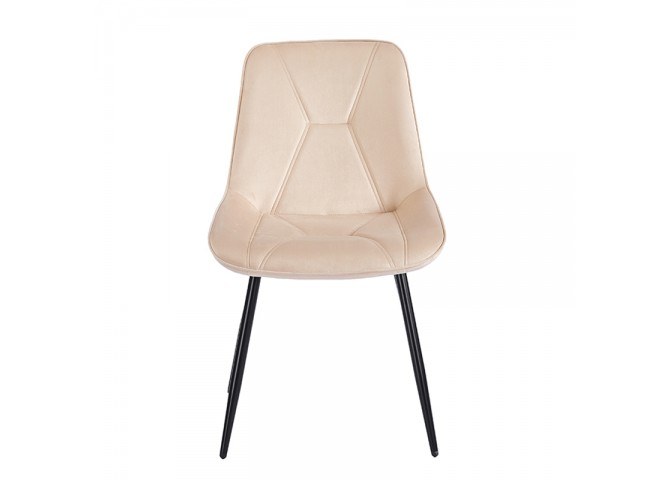 SILVIA BEIGE VELVET ΥΦΑΣΜΑ ΚΑΡΕΚΛΑ ΜΕΤΑΛΛΙΚΗ 51X58X87εκ.