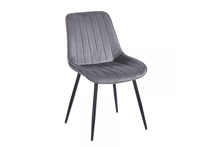 BONY GREY VELVET ΥΦΑΣΜΑ ΚΑΡΕΚΛΑ ΜΕΤΑΛΛΙΚΗ 51X58X87εκ.