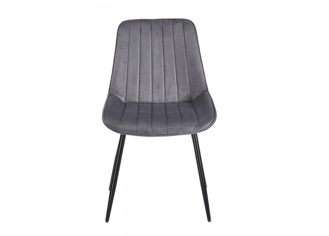 BONY GREY VELVET ΥΦΑΣΜΑ ΚΑΡΕΚΛΑ ΜΕΤΑΛΛΙΚΗ 51X58X87εκ.