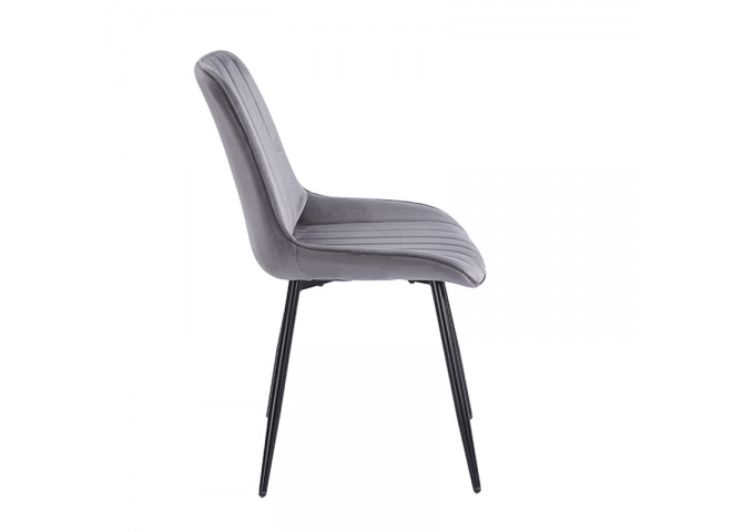 BONY GREY VELVET ΥΦΑΣΜΑ ΚΑΡΕΚΛΑ ΜΕΤΑΛΛΙΚΗ 51X58X87εκ.