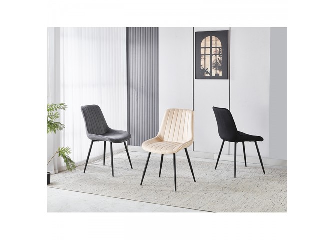 BONY GREY VELVET ΥΦΑΣΜΑ ΚΑΡΕΚΛΑ ΜΕΤΑΛΛΙΚΗ 51X58X87εκ.