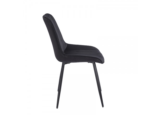 BONY BLACK VELVET ΥΦΑΣΜΑ ΚΑΡΕΚΛΑ ΜΕΤΑΛΛΙΚΗ 51X58X87εκ.