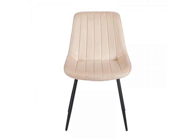 BONY BEIGE VELVET ΥΦΑΣΜΑ ΚΑΡΕΚΛΑ ΜΕΤΑΛΛΙΚΗ 51X58X87εκ.