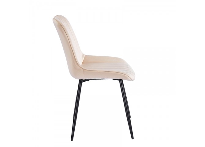BONY BEIGE VELVET ΥΦΑΣΜΑ ΚΑΡΕΚΛΑ ΜΕΤΑΛΛΙΚΗ 51X58X87εκ.