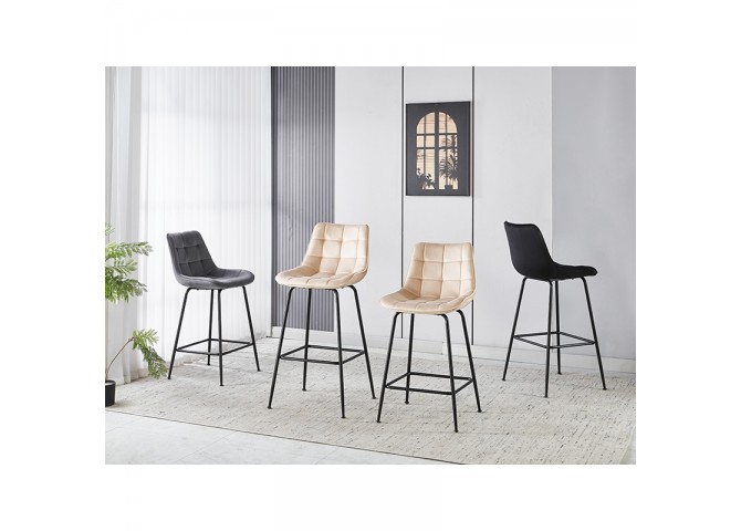 ERMINA GREY VELVET ΥΦΑΣΜΑ 75εκ. ΣΚΑΜΠΟ ΜΕΤΑΛΛΙΚΟ 49X50X75-104εκ.