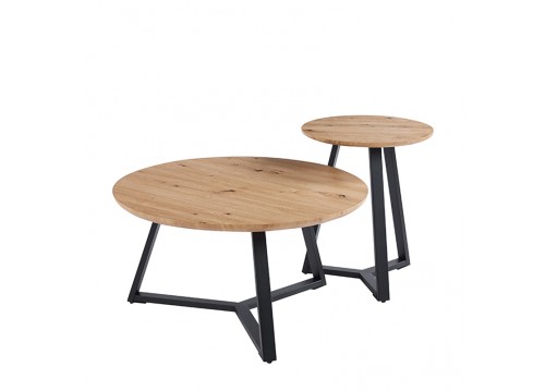 ALEX SET 2τμχ. SONOMA OAK Φ45Χ55εκ. & Φ80Χ41εκ. ΤΡΑΠΕΖΙ ΣΑΛΟΝΙΟΥ