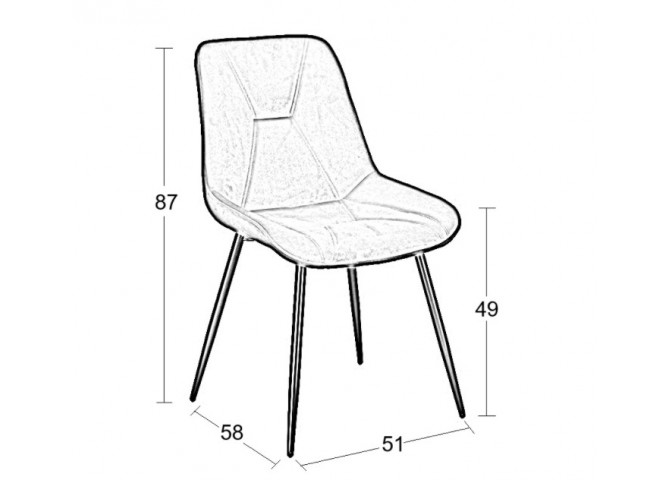 SILVIA GREY VELVET ΥΦΑΣΜΑ ΚΑΡΕΚΛΑ ΜΕΤΑΛΛΙΚΗ 51X58X87εκ.