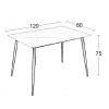 LOBY CERAMIC WHITE MARBLE 120Χ80Χ75εκ. ΤΡΑΠΕΖΙ