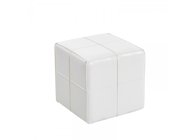 ENZO WHITE PU ΣΚΑΜΠΟ 31X31X31εκ.