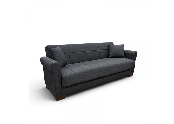 VAVEL DARK GREY ΥΦΑΣΜΑ 3ΘΕΣΙΟΣ ΚΑΝΑΠΕΣ/ΚΡΕΒΑΤΙ ΜΕ ΑΠΟΘ.ΧΩΡΟ 216X85X80εκ.