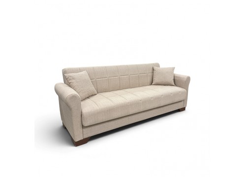 VAVEL LIGHT BROWN ΥΦΑΣΜΑ 3ΘΕΣΙΟΣ ΚΑΝΑΠΕΣ/ΚΡΕΒΑΤΙ ΜΕ ΑΠΟΘ.ΧΩΡΟ 216X85X80εκ.