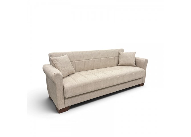 VAVEL LIGHT BROWN ΥΦΑΣΜΑ 3ΘΕΣΙΟΣ ΚΑΝΑΠΕΣ/ΚΡΕΒΑΤΙ ΜΕ ΑΠΟΘ.ΧΩΡΟ 216X85X80εκ.