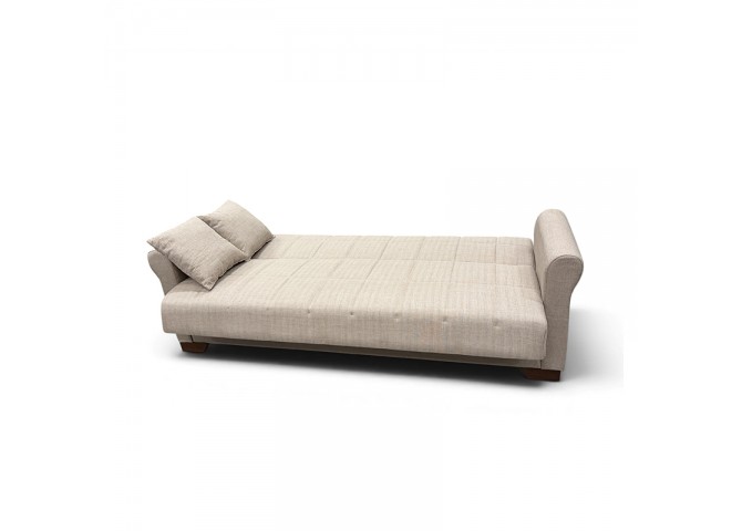 VAVEL LIGHT BROWN ΥΦΑΣΜΑ 3ΘΕΣΙΟΣ ΚΑΝΑΠΕΣ/ΚΡΕΒΑΤΙ ΜΕ ΑΠΟΘ.ΧΩΡΟ 216X85X80εκ.