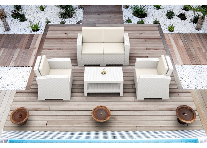 Διθέσιος καναπές Monaco λευκός 140x79x79εκ