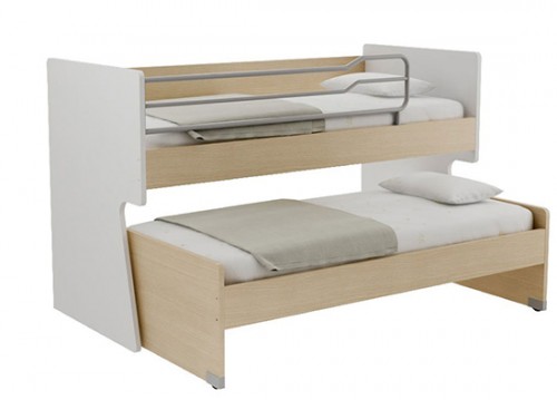 Κουκέτα κρεβάτι χαμηλή λευκό 97x127x208 για στρώμα 90x200 εκ.