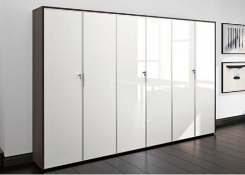 Βιβλιοθήκη γραφείου με γυάλινες πόρτες 180x35x192εκ