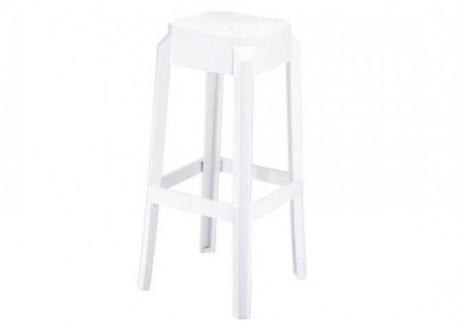 Σκαμπώ Fox 75 white 36x36x75cm