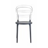 Καρέκλα Miss Bibi dark grey/clear transparent